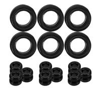 Mikinona 20pcs Guitar String Beads Tail Beads for Folk Guitar Black 6mm Diameter 5mm Thickness with 1mm Groove for String Repair