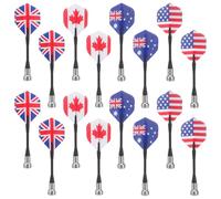 Mikinona 20pcs Magnetic Dartboard Darts Replacement - Mini Magnet Darts Target Toys with American, UK, Canadian, Australian, German Flags