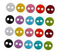 Mikinona 20pcs Mini Colorful Doll Buttons for Garments Tiny Plastic Craft Fasteners for DIY Sewing Ultra-small Decorative Alloy Buttons for Doll Clothes Mixed Colors