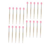Mikinona 20Pcs Mini Silicone Lipstick Brush Transparent Gold Glitter Lip Applicators for Makeup Use Portable Cosmetic Lip Mask Applicator Pens for Women and Daily Beauty Routine