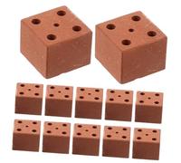 Mikinona 20Pcs Miniature Bricks for DIY Construction Micro Landscape Red Brick Model with Fine Polishing Safe for Fairy Garden Table and Creative Handcraft