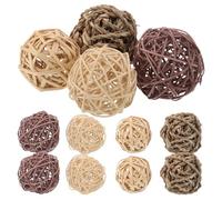 Mikinona 20pcs Natural Rattan Chew Balls for Hamsters and Chinchillas, Wooden Grass Material to Promote Healthy Teeth Growth and Teeth Grinding for Indoor and Outdoor Play