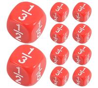 Mikinona 20pcs Rounded Fraction Dice Multi-sided Polyhedral Math Dice for Classroom and Home Education Acrylic Calculation Tools Enhance Fraction Skills