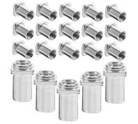 Mikinona 20pcs Silver M6 6mm Drum Swivel Nuts for Floor Drum Spare Parts Replacement Tom Lug Screws Snare Accessory for Repair and Maintenance