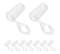 Mikinona 20pcs Trekking Pole Tip Protector: Clear Rubber Cane Tips - Walking Stick Accessories for Mountaineering - Smooth Surface Foot Covers Replacement