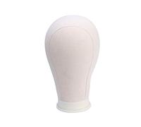 Mikinona 21 Inch Canvas Block Mannequin Head Display Stand for Wig Styling Includes T Needle Holder Professional Head Shape for Artists Use for Wigs Hats and Glasses