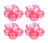 Mikinona 24pcs Apple Party Favor Boxes with Sealed Lids Plastic Candy Containers for Christmas Birthday Wedding Treats Storage for Festive Celebrations and Back to School Events