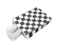 Mikinona 24pcs Checkered Paper Gift Bags with Handles Sturdy Black and White Racing Favor Treat Bags for Race Car Birthday Party Decorations and Goodie Packaging