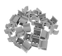 Mikinona 24pcs Gray Plastic Wheelchair Toilet Seat Clamp Tube Holders for Commode Chair Mounting Toilet Seat Cushion Bracket Clips for Elderly and Disabled Support and Riser Installation