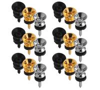 Mikinona 24pcs Metal Guitar Strap Locks with Mounting Screws and Anti-slip Washers End Pins for Acoustic Electric Bass Ukulele Banjo Secure Strap Button Accessories for Home Studio Use