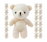 Mikinona 24Pcs Mini Bear Pendant Hanging Dolls Lightweight Stuffed Tiny Bear Charms Soft Plush Animal Decor for Backpack Keychain Accessories