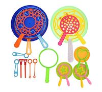 Mikinona 24Pcs Summer Bubble Wand with Tray for Outdoor Fun Safe Plastic Bubble with Various Shapes Party Favors for Boys