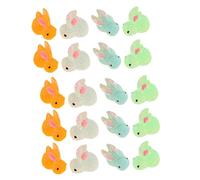 Mikinona 25Pcs Dark Resin Mini Rabbit Figurines Mixed Color Luminous Bunny Decor for Garden Dollhouse Desktop and Easter Decorations Realistic Small Animal Ornaments