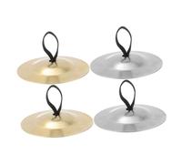 Mikinona 2pairs Belly Dance Finger Cymbals Handheld Rhythm Cymbals for Dancer Percussion Instrument Performance Practice