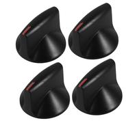 Mikinona 2pairs Black Gas Stove Knob Switch Replacement Control Knobs for Gas Ranges Burner Control Stove Top