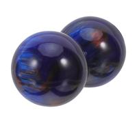 Mikinona 2Pcs 50Mm Resin Baoding Balls with Marble Pattern, Hand Exercise Massage Spheres for Stress Relief and Muscle Relaxation, Blue Crystal Decorative Desktop Ornaments for Office and