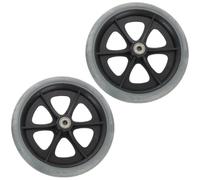 Mikinona 2pcs 8 Inch Wheelchair Front Wheels Replacement Gray Small Casters Wheelchair Attachments for Mobility Aids and Walkers