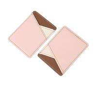 Mikinona 2pcs Adhesive Phone Wallet Pu Leather Mobile Phone Case Back Holder Dual Card Slot Wallet for Smartphones Self-Adhesive for