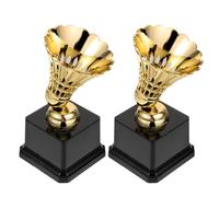 Mikinona 2pcs Badminton Trophy Model Set for Competition Awards, Decorative ’ Trophy Decor, Kindergarten Champion Award Medal Display