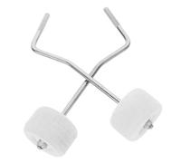 Mikinona 2pcs Bass Drum Beaters with Felt Heads Easy to Install Drum Pedal Replacement Hammers Suitable for Variety of Music Styles White Felt and Metal Material