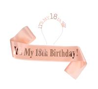 Mikinona 2pcs Birthday Party Crown Headband and Shoulder Strap Sash Set Comfortable and Dazzling Accessories for Celebrations for Photography Props and Happy Atmosphere