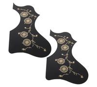 Mikinona 2Pcs Black Folk Guitar Pickguard Scratch Plate Set for Right Hand Acoustic Guitar Accessories Protective Back Plate