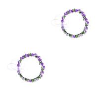 Mikinona 2pcs Bridal Hair Band Floral Hair Accessories Girl Headband Floral Garland for Wedding Engagement Anniversary