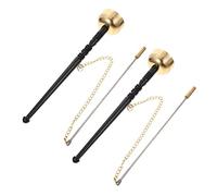 Mikinona 2pcs Buddhist Yin Qing Bell Vintage Temple Chime Hand Ring Musical Instrument
