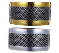 Mikinona 2pcs Car Door Sill Protector Strips Auto Entry Guard Tape Scratch Resistant Bumper Guard for Trucks Suv Easy Installation Fashionable Carbon Fiber Style with Silver and Gold Edges