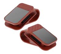 Mikinona 2pcs Car Sunglasses Holder Clip for Visor Fit with Robust Access Eyeglass Mount for Trucks Suvs Classic Brown Carbon Fiber Design Secure Interior Accessory