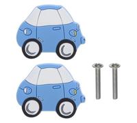 Mikinona 2pcs Cartoon Cabinet Knobs Kids Dresser Pull Soft Plastic Handle (Car) - Furniture Hardware for Nursery Room, Children Room, Drawer, Closet, Door