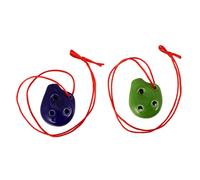 Mikinona 2pcs Ceramic Alto c Ocarina Mini Flute Lanyard and Sheet Smokey Straw Fired Random Color