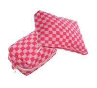 Mikinona 2pcs Checkered Makeup Bag for Women Large and Cosmetic Organizers Stylish Dual Storage for Easy Makeup Management Water-Resistant for Travel and Daily Use