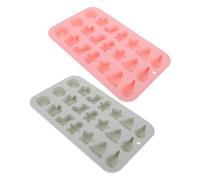 Mikinona 2pcs Christmas Silicone Baking Molds Mini Non-Stick Dessert Trays for Gingerbread Man Snowman Tree Wreath Candy Chocolate and Holiday Cookie Making
