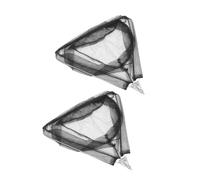 Mikinona 2Pcs Collapsible Fishing Net with Telescoping Handle Durable Stainless Steel Triangular Net for Lakes Rivers Saltwater Fishing for Various Water Depths
