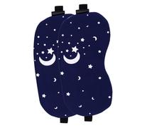 Mikinona 2pcs Cotton Linen 3D Sleep Eye Masks with Starry Pattern, Breathable Adjustable Eye Covers for Travel and Night Rest, Suitable for Teens and Women Random Color