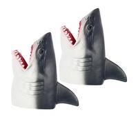 Mikinona 2Pcs Creative Shark Finger Puppets Soft Cartoon Decorative for Storytime Enhance Parent Bond and Hand Coordination Fun Animal Hand Puppet Play