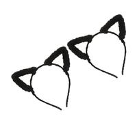 Mikinona 2pcs Cute Plush Cat Ears Headband for Girls Korean Sweet Style Winter Warm Comfortable