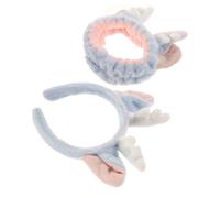 Mikinona 2pcs Cute Reindeer Ears Headband Plush Animal Headband Makeup Hairband Facial Wash Stylish Spa for Women