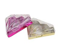 Mikinona 2pcs Diamond Shaped Eyelash Packing Boxes Stylish Makeup Supplies for Safe Storage of False Eyelashes Portable Design to Prevent Damage and Keep Lashes Clean