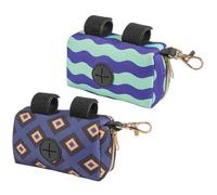 Mikinona 2pcs Diaper Bag Dispenser Set with Purple and Wave Pattern, Portable Newborn Diaper Trash Bag Holder for Outdoor Travel and Essentials Storage