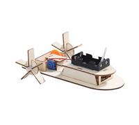 Mikinona 2pcs DIY Wooden Assembly Model Boat for Educational Science Puzzle Kit Handcrafted Wood Sailing Ship for Hand-eye Coordination Development Random Color