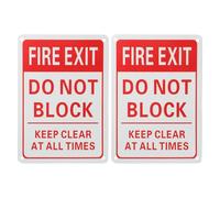 Mikinona 2pcs Do Not Block Sign: Emergency Exit Signs for Public Areas - Fire Exit Board - Do Not Block Door Plate for Malls Markets and Buildings