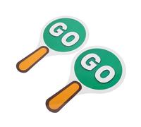 Mikinona 2pcs Double-sided Stop Sign Paddle with Handle Red Green for Classroom Use Lightweight Portable Teaching Tool for Clear Communication