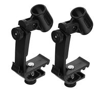 Mikinona 2pcs Drum Microphone Rim Clamp Holder Anti-shock Mount for Standard Drum Easy Installation for Percussion Instruments