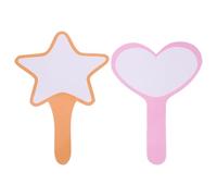 Mikinona 2pcs Dry Erase Scoreboard Paddles with Erasable Whiteboards, Handheld Voting and Answer Boards for Sports Coaching and Game Scoring, Orange Star Pink Heart Design