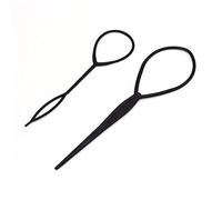 Mikinona 2pcs Elastic Plate Hair Needle Hair Clip Braider for Braid Hairstyles Ponytail Pigtails Updo Styling Hairdressing Tool Ponytail Loop Tool