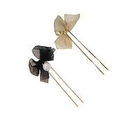 Mikinona 2pcs Elegant Lace Bow Headpiece u Shape Hairpin for Wedding Party Hair Accessories