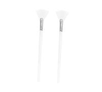 Mikinona 2Pcs Fan Shape Mask Brushes Professional Skin Care Applicator with Comfortable Wooden Handle for Facial Masks Smooth Coverage for Skin Care Routine