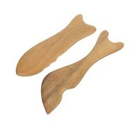 Mikinona 2pcs Fish-Shaped Gua Sha Skin Lifting Tool Wooden Face Scraping Massage Board for Meridian Dredging Relaxation Natural Wood Massage Plate